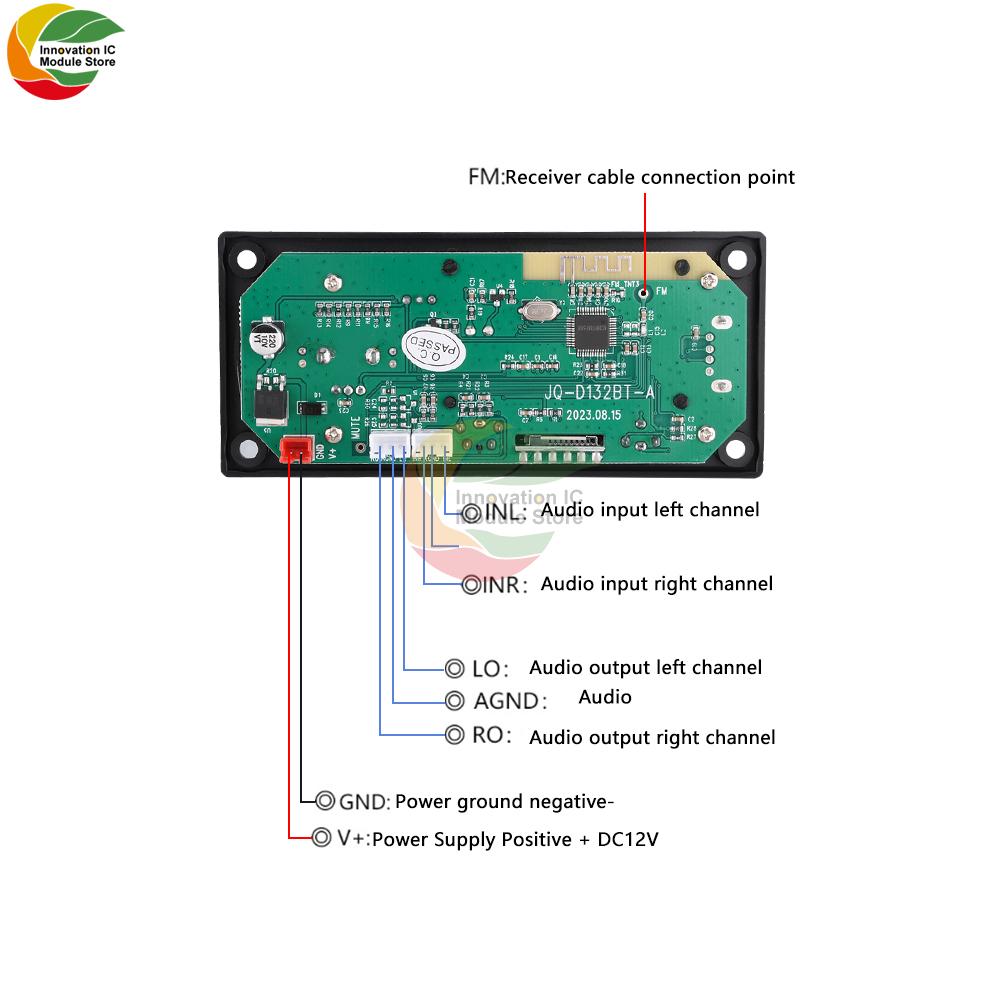 LCD Display Mp3 Decoding Board Bluetooth Module Car Audio Motherboard With FM Radio