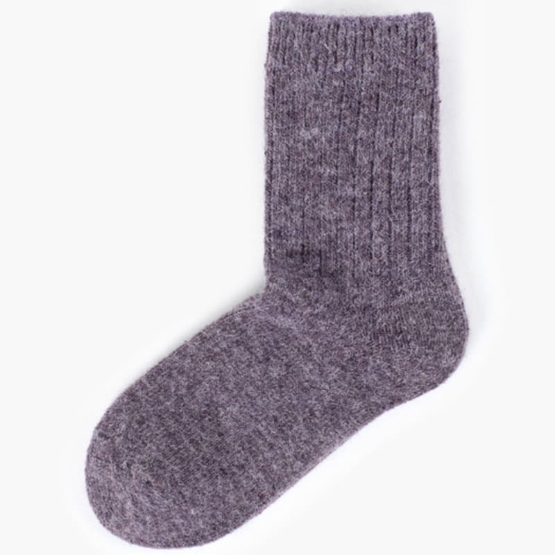 Abiruz Women's Angora Wool Socks Purple