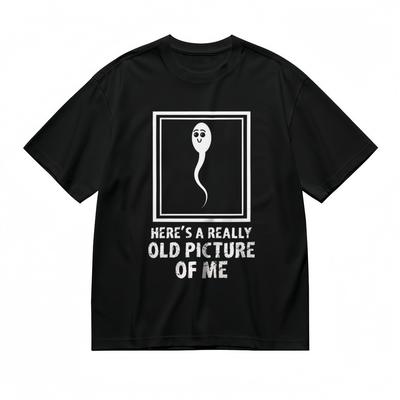 Camiseta para Hombre Con Lindo Gráfico de Espermatozoide Sonriente Unisex 100% Algodón Negro Tops USA