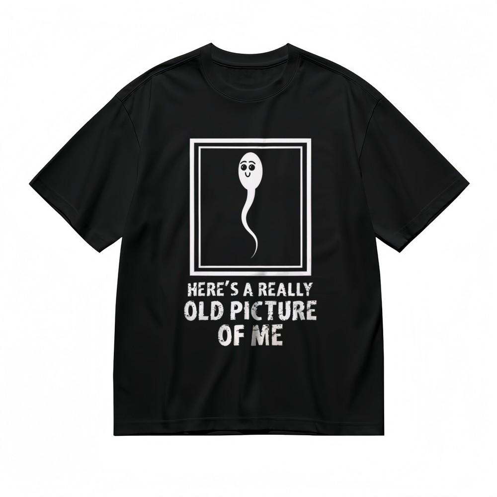 

Men s T-shirt With Cute Smiling Sperm Graphic Unisex 100% Black Cotton Tops USA 4XL