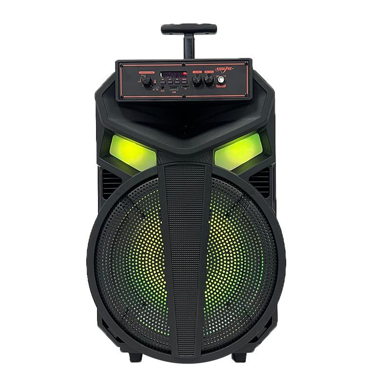 

12-inch Portable Outdoor Bluetooth Speaker with Wireless Microphone and Card Slot for Square Dancing