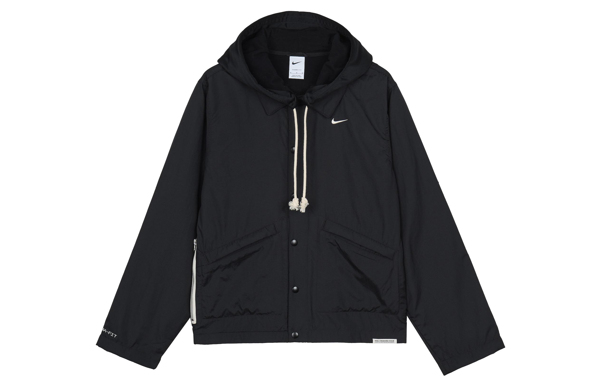 

Nike Therma FIT Standard Issue Fleece Lined Thermal Embroidery Logo Sports Instructor Jacket Men s Black DA6858-010 M