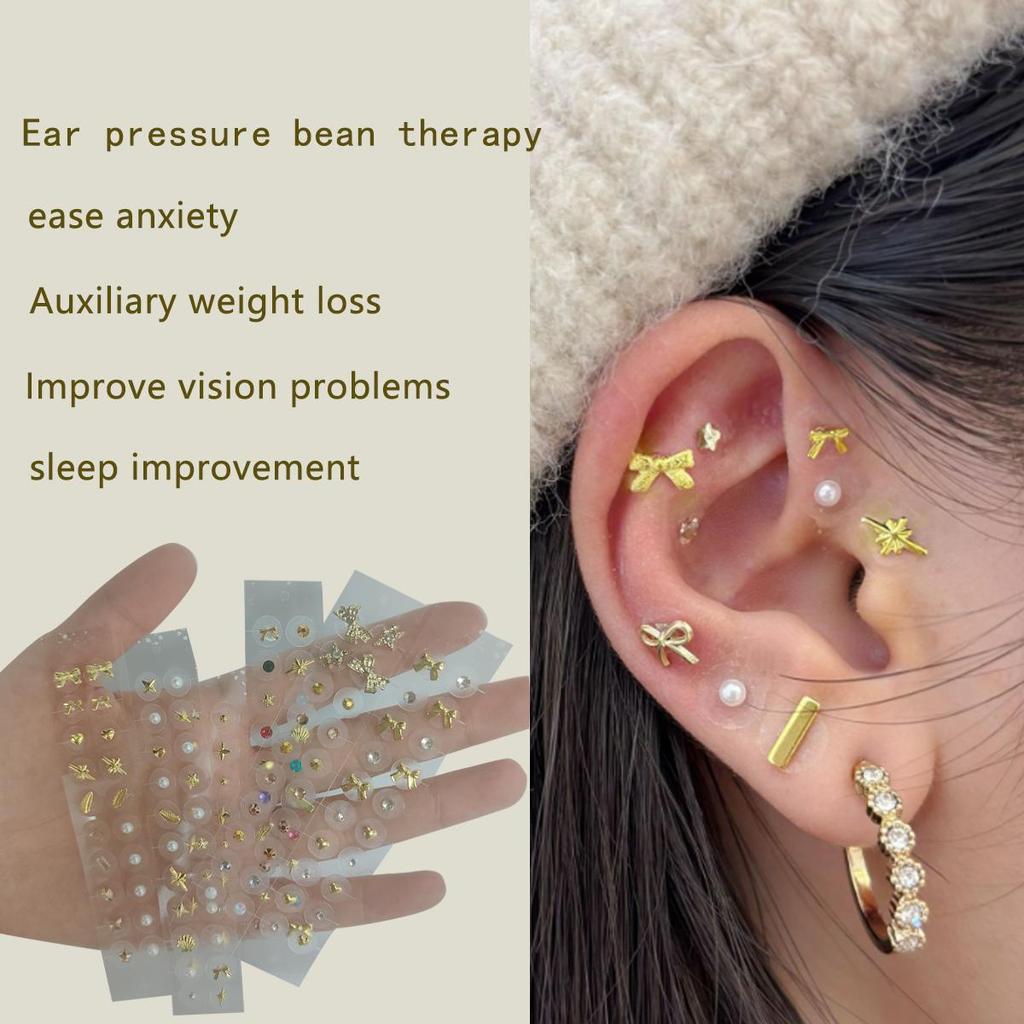 20PCS/Sheet Fashion Pearls Ear Point Stickers Ear Pressure Stick Acupuncture Auricular