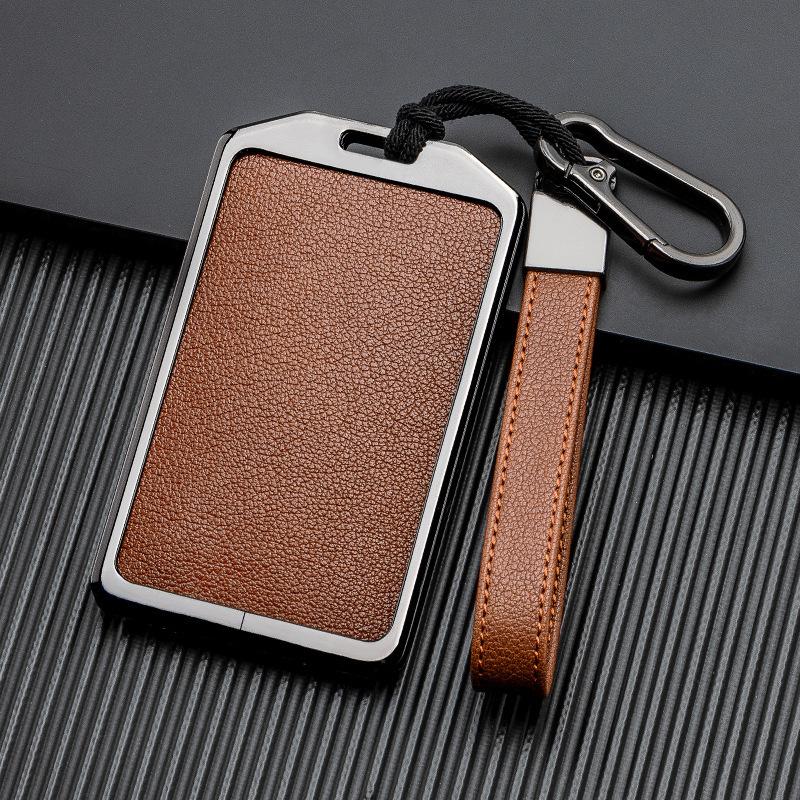 Signal Unobstructed, Suitable for Xiaopeng P7 G9 G3 P5 Metal All-inclusive Double-sided Leather Car Key Protective Case