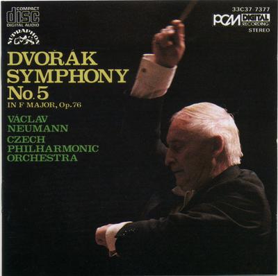 CD ANTONÍN DVOŘÁK : VÁCLAV NEUMANN, TH - Symfoni nr. 5 I F-dur, Op. 76 33C377377 Supraphon 1985 Japan Klassisk Begagnad
