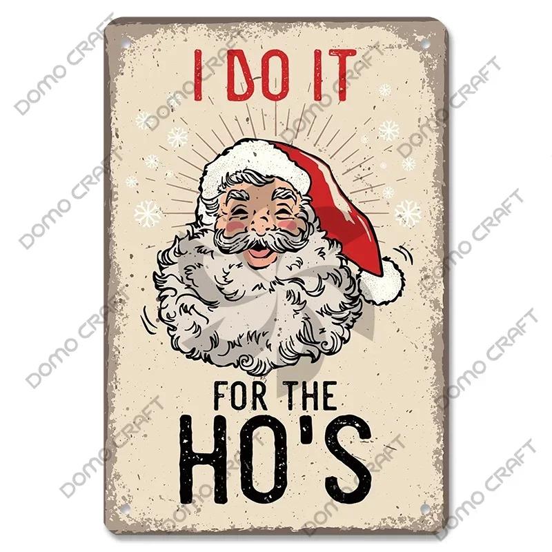 Retro Christmas Decor Vintage Metal Tin Sign with Cake Music Box Christmas Tree for Bakery Candy Shop Home Wall Art