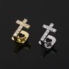 European & American Cross Copper Zircon Single Tooth Hip Hop Grillz - Trendy Dental Jewelry