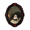 Waterproof Wear Resistant Fridge Decals Halloween Ghost Refrigerator Magnet, Retro Gothic Magnets, Oval Picture Spooky Pumpkin Ornaments Frame