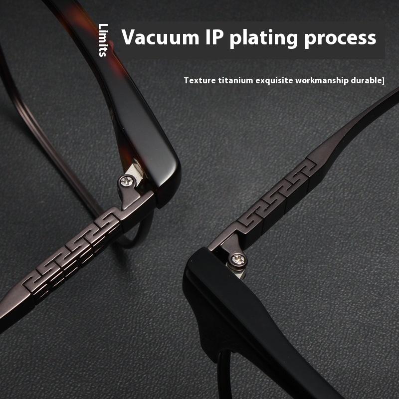 Ultralekkie okulary korekcyjne z czystego tytanu z kwadratową oprawką typu półramka, modne retro stojak 1607