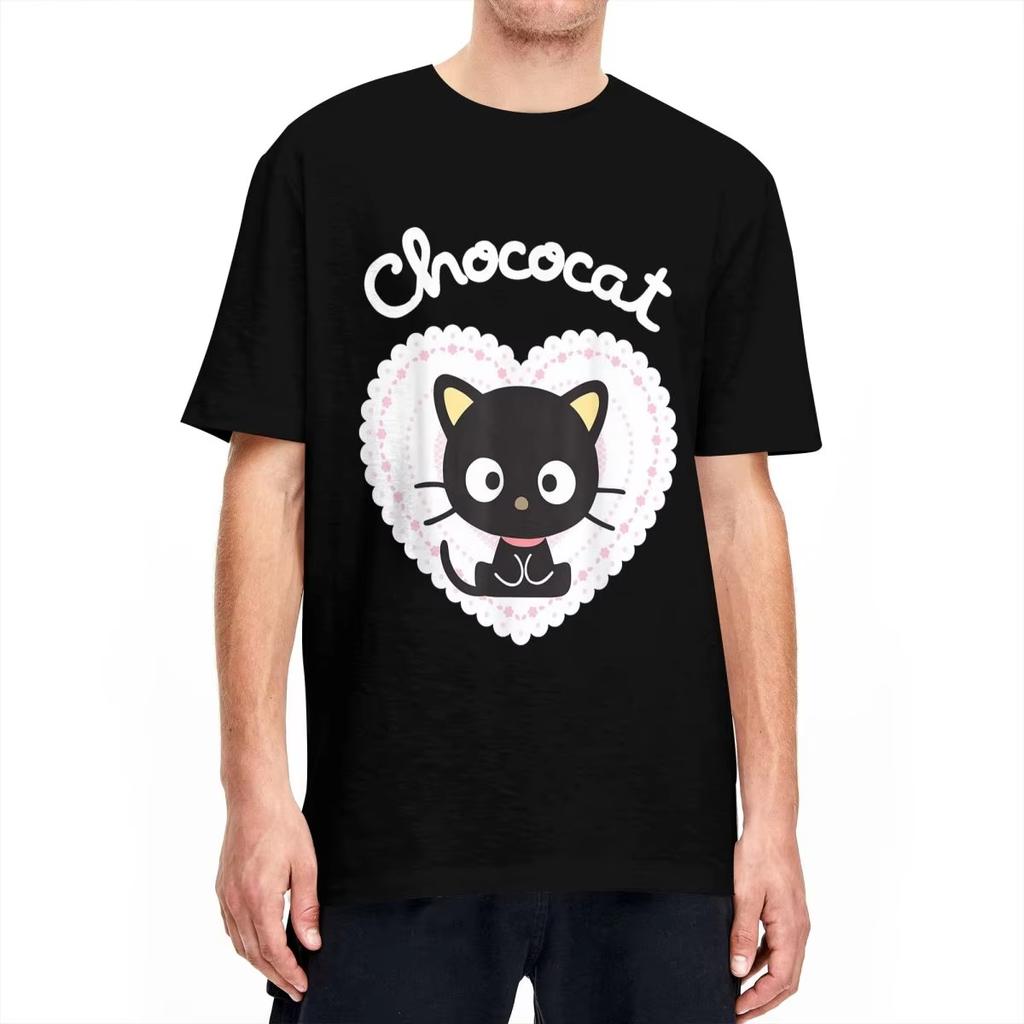 Chococat Sweet Valentine for Men Women T Shirts Cool Tees Short Sleeve O Neck T-Shirts Pure Cotton Party Clothing
