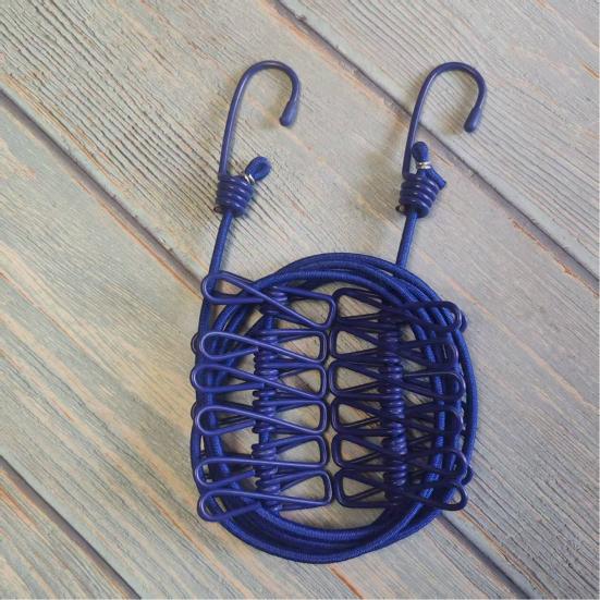 Portable Clothesline with 12 Clips Heavy Duty Laundry Rope Bathroom Laundry Room Indoor Outdoor Camping Travel Clothes Drying Line