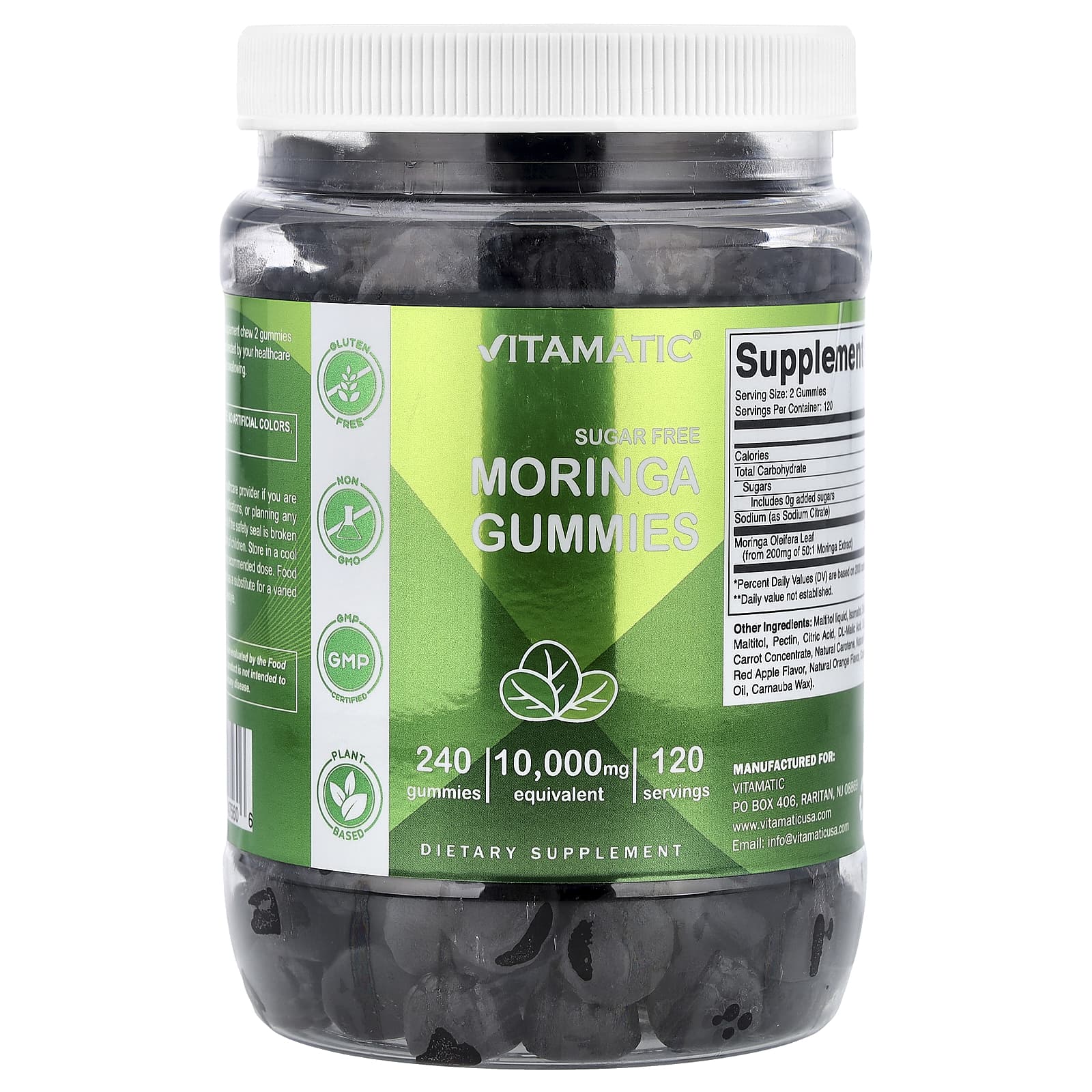 

Vitamatic, Moringa Gummies, Sugar-Free, 240 Gummies (5,000mg per Gummie)