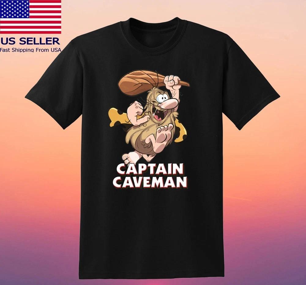 Captain Caveman Cartoon Men s Black Size S-5XL 3XL