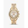 Oversized Layton Pavé Gold-Tone Watch MK6977