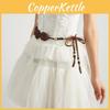 Beads Shape Flower Faux Leather Waist Belt For Dress Accessories Gift Fashion