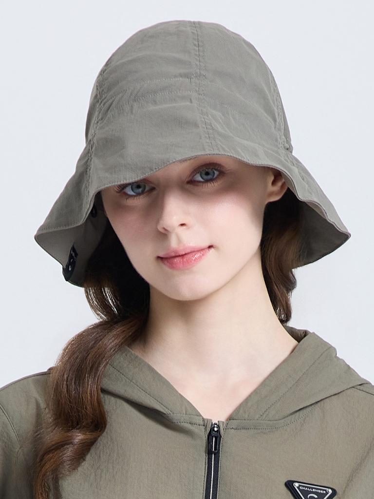 CHALLENGER Women'S Logo Stopper Basic Bucket Hat Khaki Beige