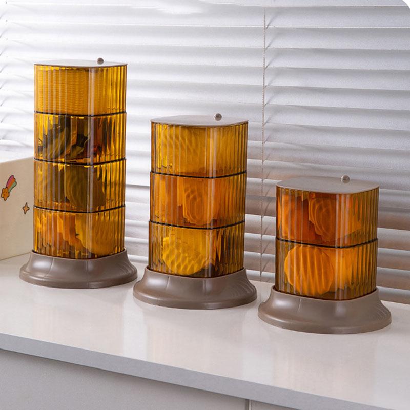 Makeup Brush Storage Box, Transparent Acrylic Multi-layer Storage Box, Suitable for Dressing Table Rotatable Desktop Storage Box