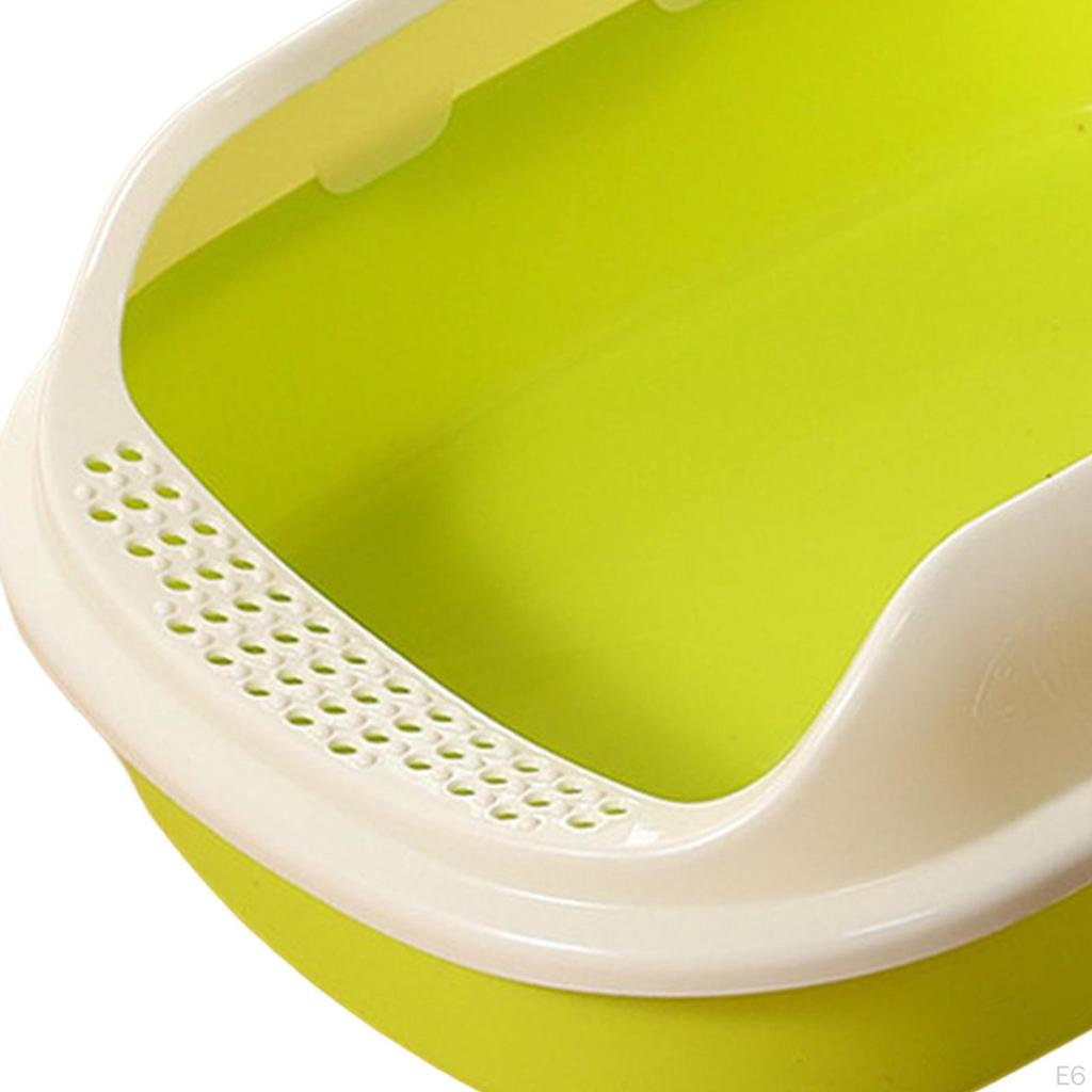 Cat Anti Splashing Kitten Potty Toilet Semi Enclosed High Sided Sandbox Bedpan for Indoor Cats,