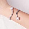 Punk Style Gold Color Geometric Imitation Pearl Open Bracelet, Men's and Women's Hip-hop Trendy Jewelry Accessories