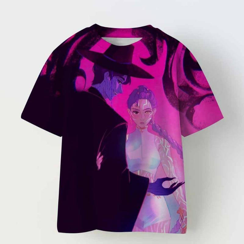 Summer Fashion Women's T-shirt Anime Demon Hunters Print Kids Girl Daily Casual Pullover Women's Top Tees Clothing
