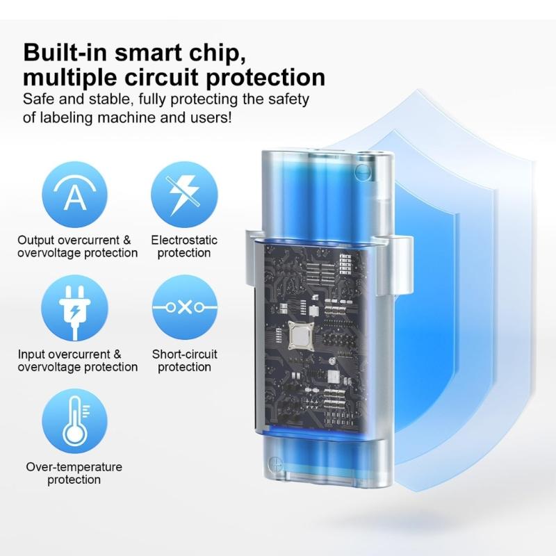 High Capacity LiBattery For M210,BMP21Plus,BMP21LAB,BMP21,IDPAL,LABPAL Label Printers Battery Fast Charging Support