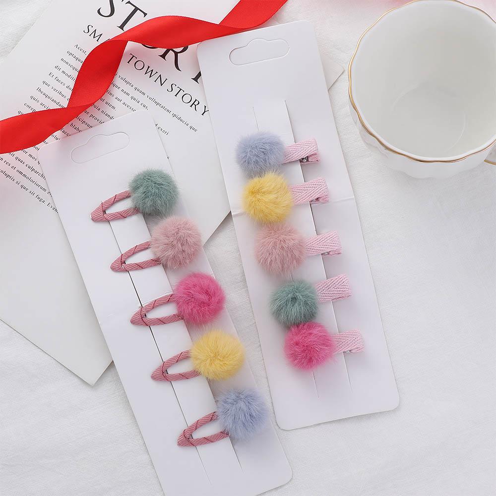

Hair Accessories Girls Hairball Hair Gripper Fur Mini Ball Hairclips Barrette Hair Clip Hairpins B