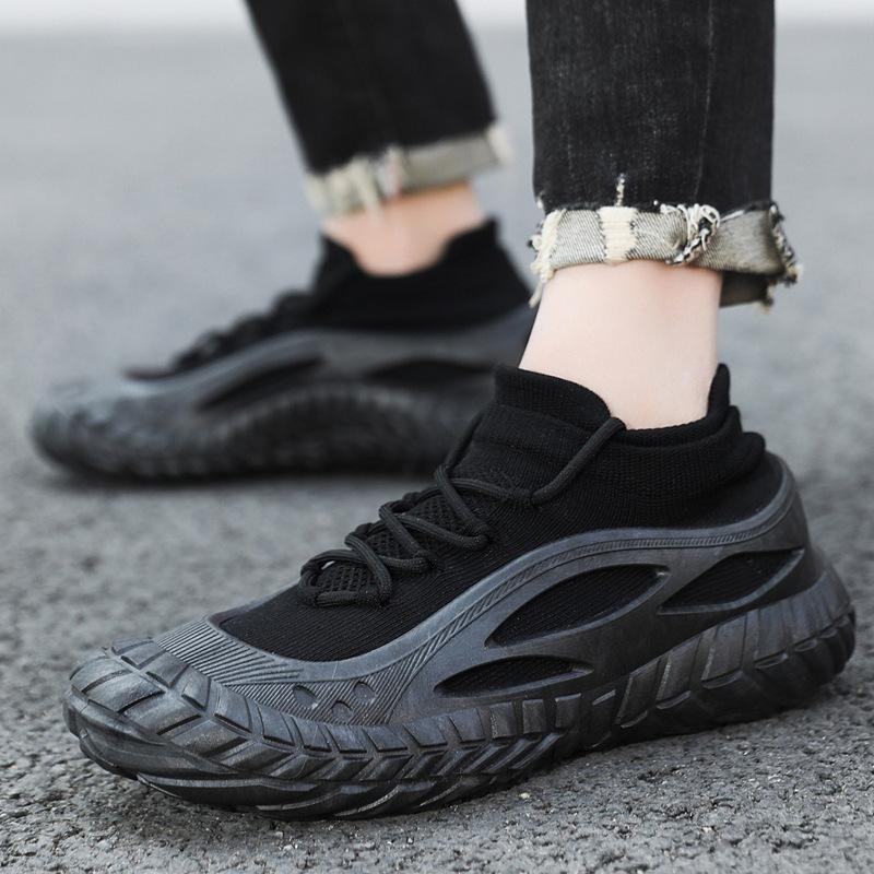 Flying woven men's shoes spring breathable lazy shoes casual shoes versatile outdoor men's casual shoes