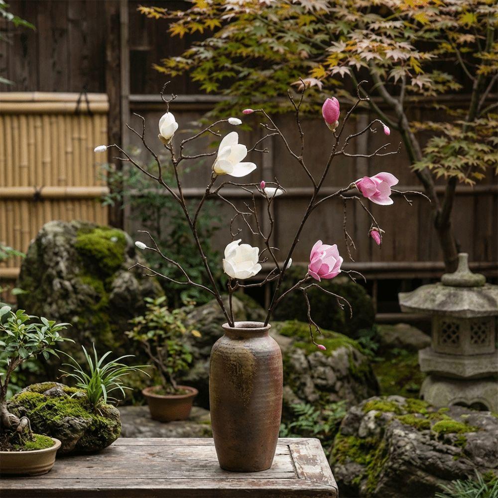 Real Touch Simulation Big Magnolia Large Artificial Orchid Fake Silk Flower Table Decoration