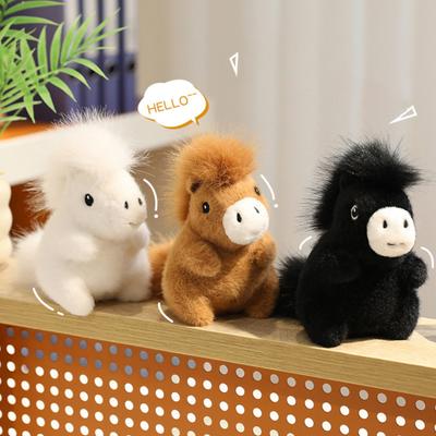 Horse Plush Doll Fat Mini Stuffed Animal Toy Cute Horse Plushie Soft Realistic Horse Ornament Kids Birthday Gifts