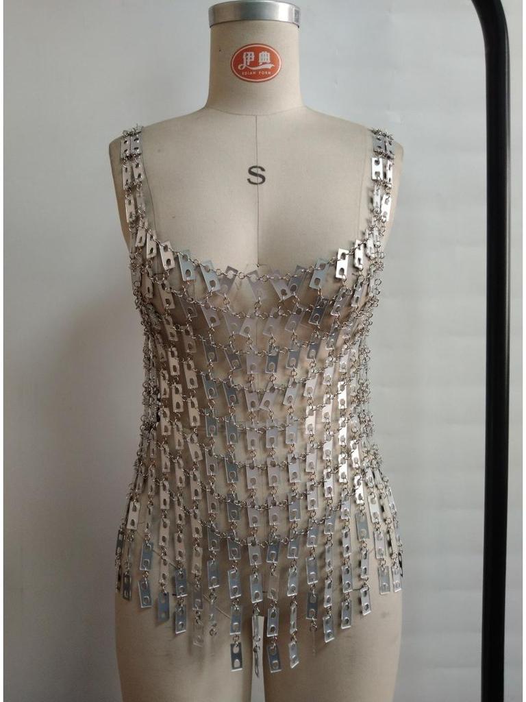 Women's Sequin Cutout Acrylic Nightclub Top