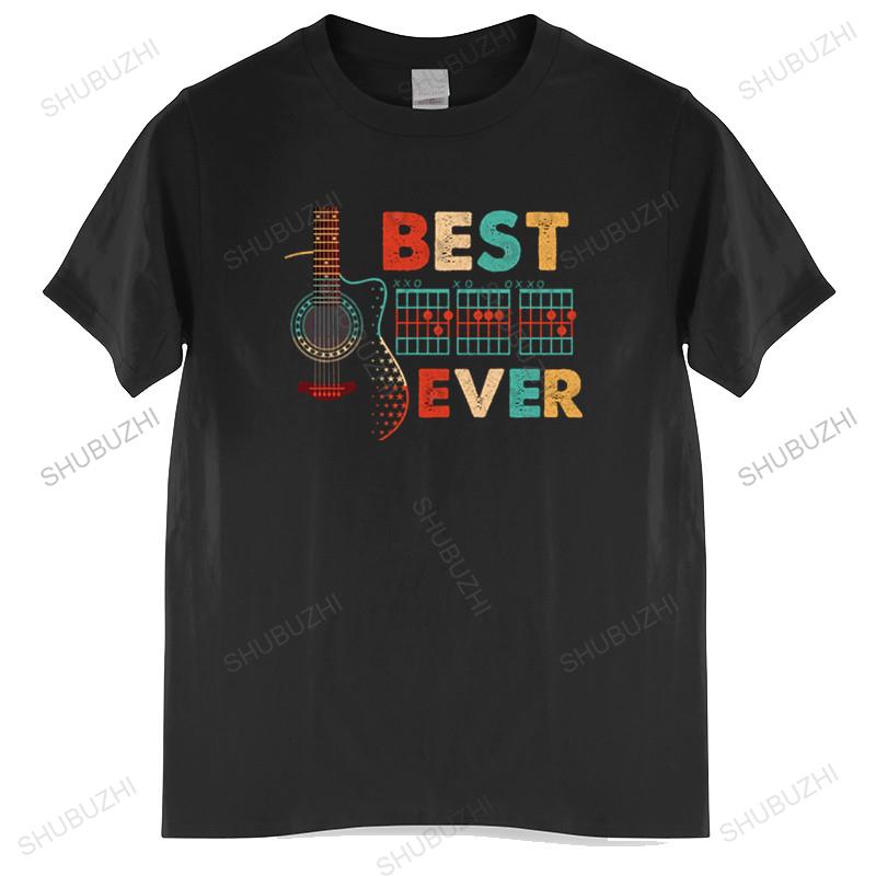 Men Crew Neck Tops Retro Dad Chords Dad Ever Guitar Tshirts Men's Guitarist Musician Tee Unisex