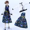 Elegant Coat & Countryside Floral Dress For Barbie Doll Outfits Handmade Clothes Set for 1/6 Doll Accessories Kids Toy