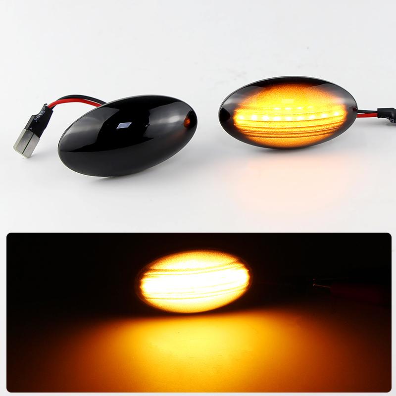2Pcs Flowing Water Repeater Indicator Dynamic LED Side Marker Turn Signal Light For Mini Cooper R50 2002-2006 / R52 2004-2008