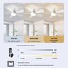 2025 E27 Screw Base Fan Light with Detachable Blades, Replaceable Light Source, Three-Color Stepless Dimming, and Timer
