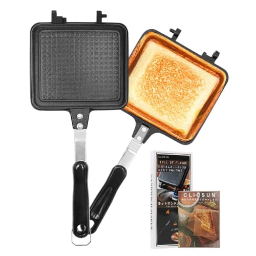 CLICSUN Hot Sandwich Maker, Direct Heat Induction Compatible, Hot Sandwich Cooker, Hot Sandwich Toaster with Recipe, Double-Sided Toasting, Detachable