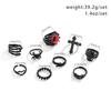 Diablo Skull Ring Set, Niche Halloween Spider Cross Ring
