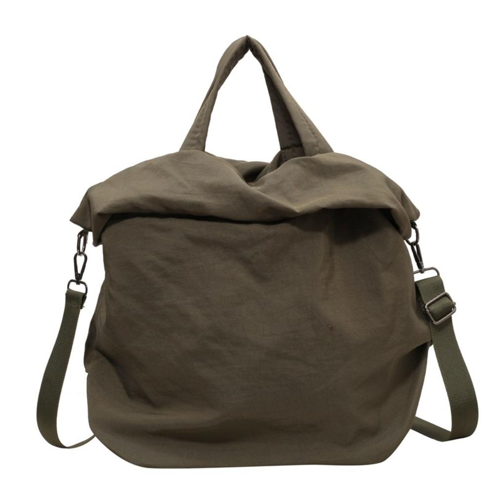 

Soft Woman Shoulder Bag Lightweigh Minimalist Handbag Storage Bag Nylon Tote Bag Female зелений