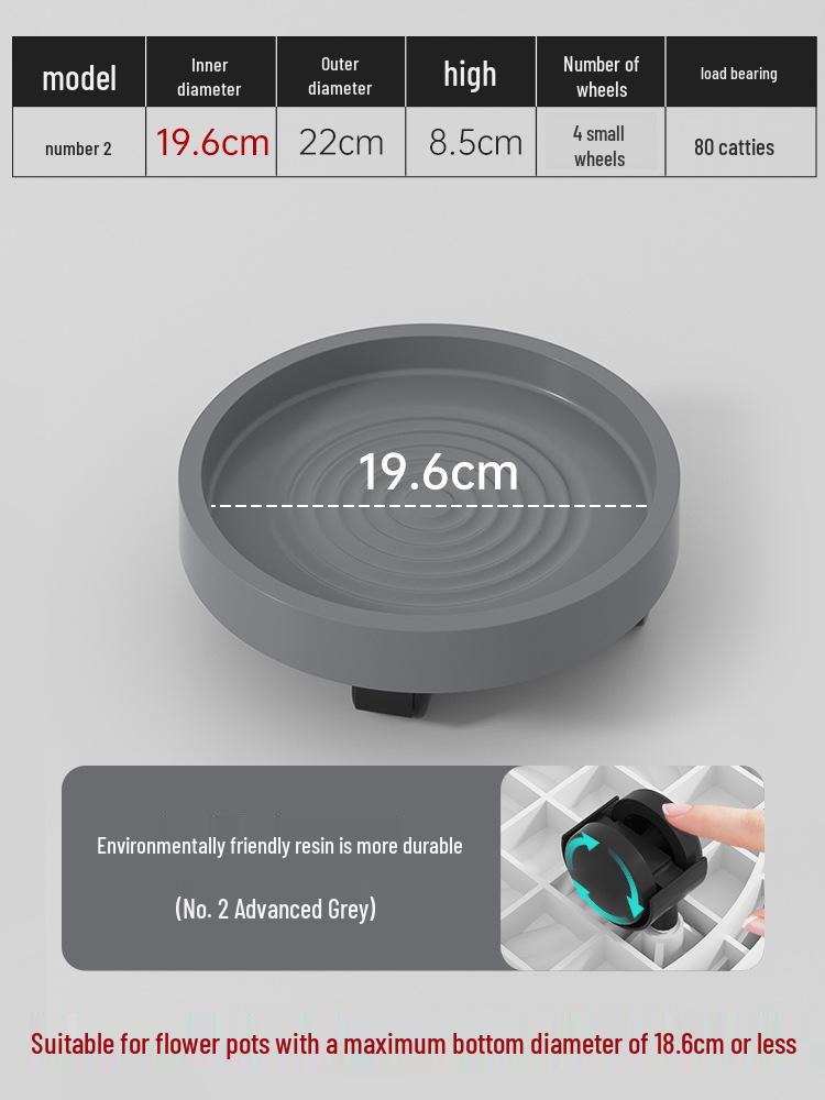 Mobile Flower Pot Tray with Universal Wheels – Green Plastic Plant Base