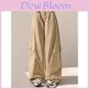 Korean Style Workwear Pants For Women With Fleece Lined Thick Fabric High Waist Casual Trousers