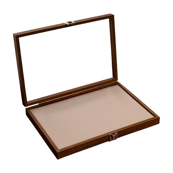 Ring-Aufbewahrungsbox, Langlebiges Holz mit unterteiltem Design, Weiches Samt-Innenfutter, Mehrgitter-Schmuckorganizer, für Ringe Armbänder Ohrringe