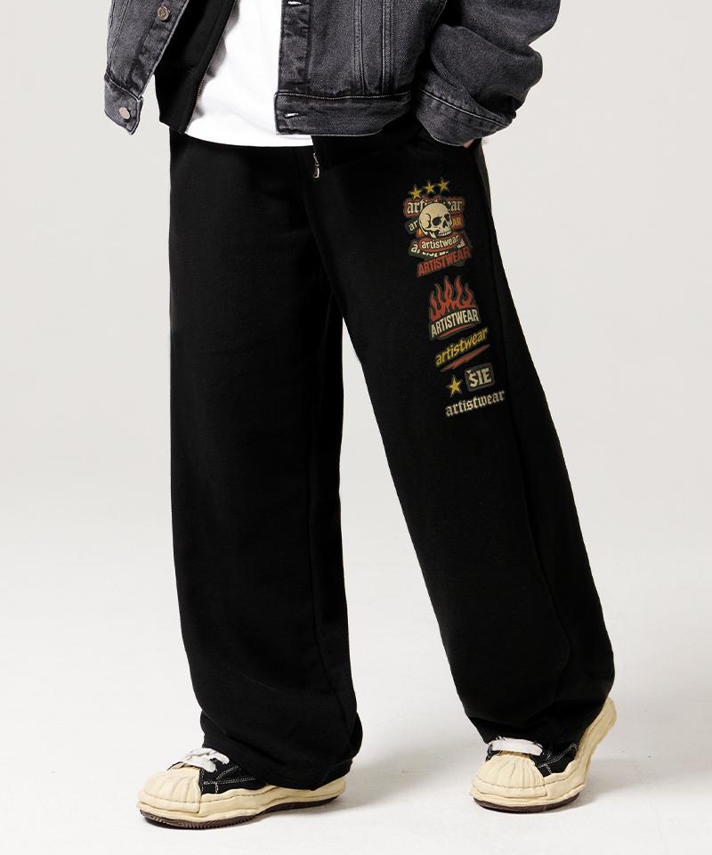 ARTISTWEAR [Atw] Sticker Bomb Wide Elastic Pants