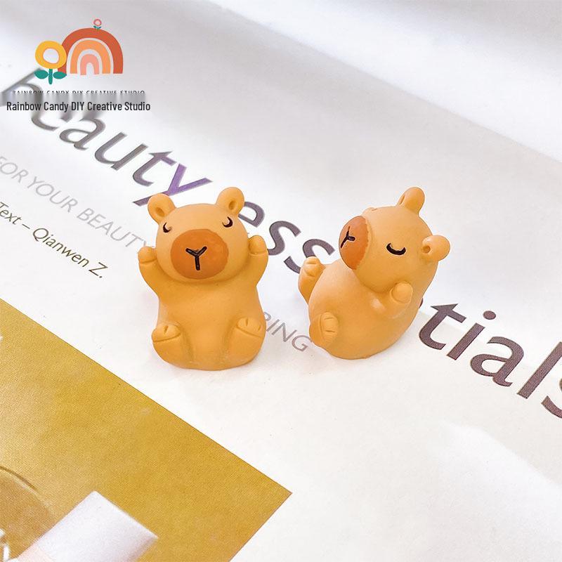 Mattiertes Capybara 3D Figur Schlüsselanhänger & Magnet - DIY Schmuckzubehör