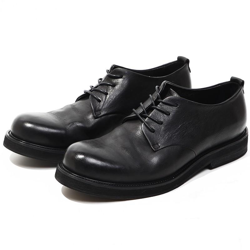 Men'S Shoes British Retro Round Head Men'S Light Trend Business Casual Leather Shoes Big Head Height And Thickness