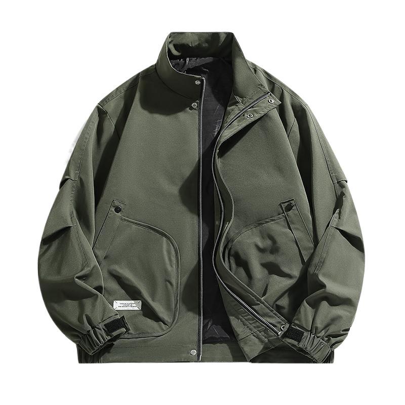 Large Size Jacket Men's Spring and Autumn New Men's Stand-up Collar Jacket Versatile Casual Jacket Fat Coat