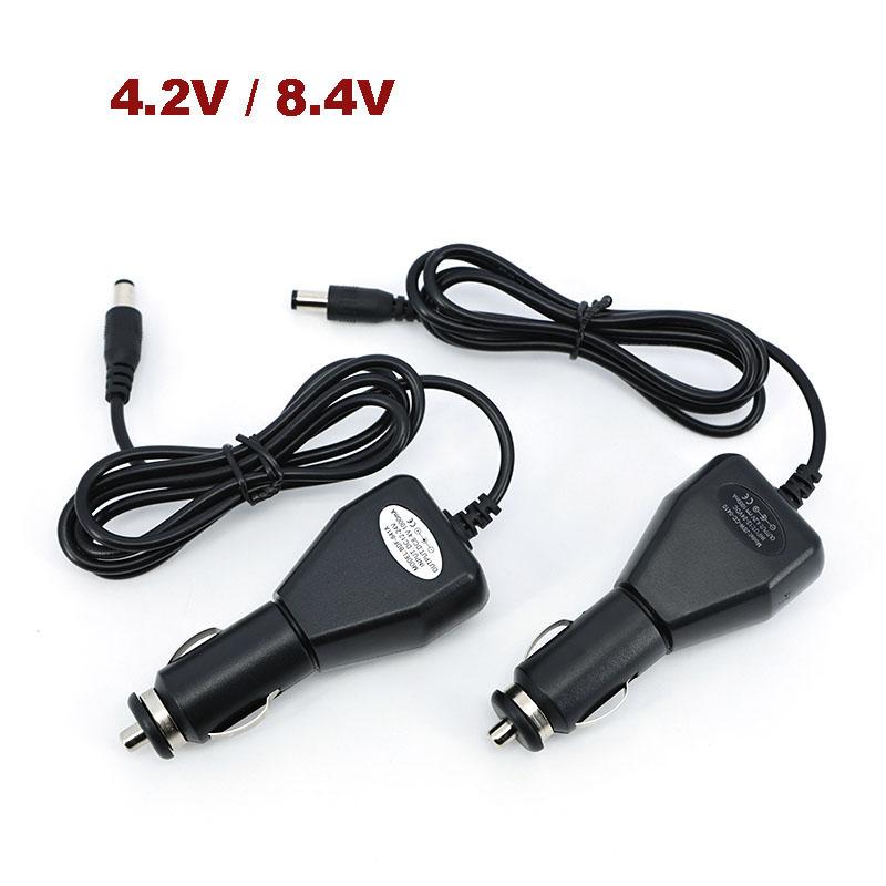 12V 24V Car Lighter power Charger Cable to DC 4.2V 8.4V 16.8v volt 1000mA for 18650 Li-ion LiPo Battery Electric 12V