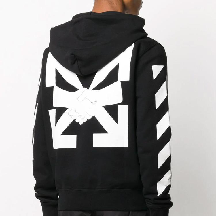 OFF WHITE Slim Fit Arrows Diag Reißverschluss Hoodie OMBE001F20FLE0071001