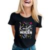Women's Casual Printed T-Shirt Round Neck Pullover Short Sleeve Top