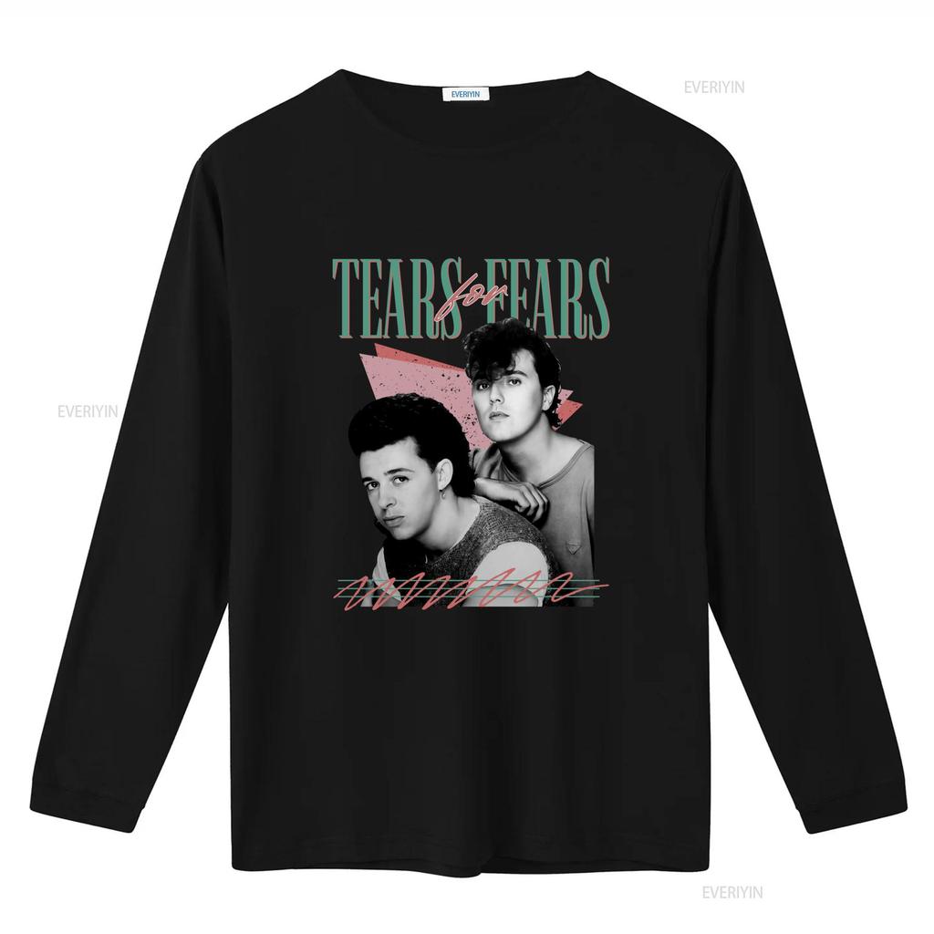 Tears For Fears Retro Band T Shirt Fans With Stylish Print Design Vintage Washed Slightly Breathable Versatile Homme Stretched