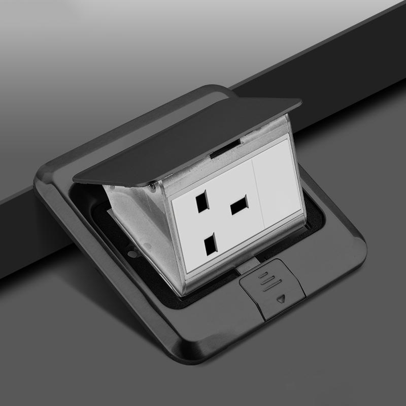 UK Standard 13A Boden-wasserdichte Steckdose, Britische Küche Schlafzimmer Innen Wasserdichter Ausgang versteckt Computer Edelstahl Stecker