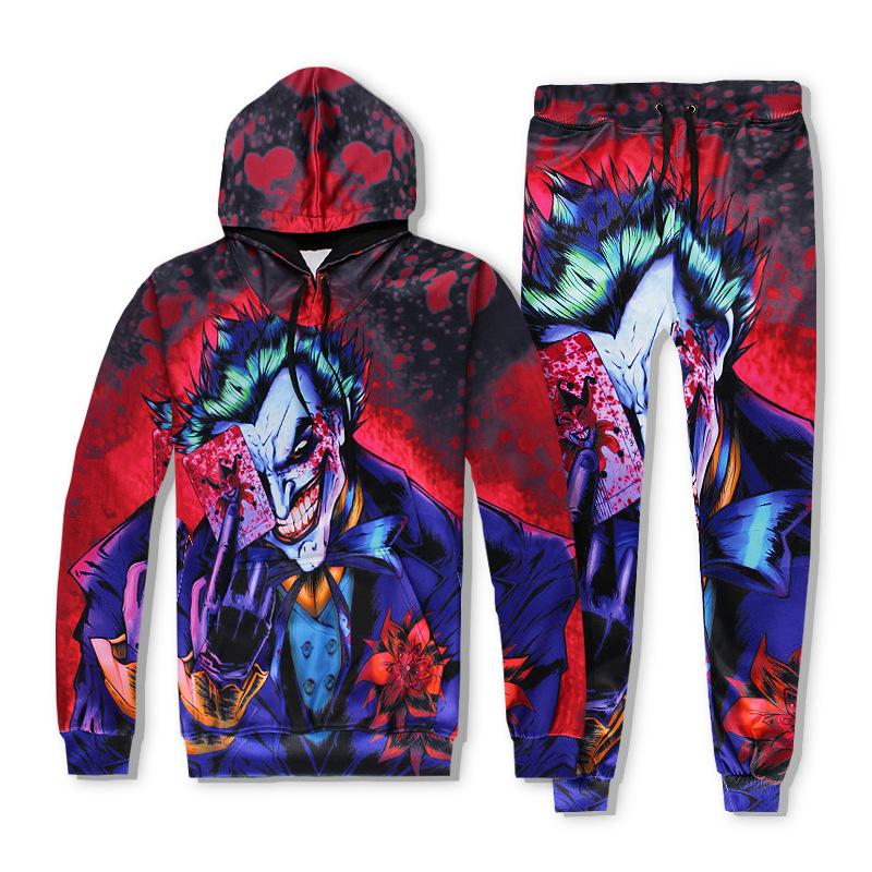Dark Knight Joker 3D Cartoon Sweatpants & Hoodie Set
